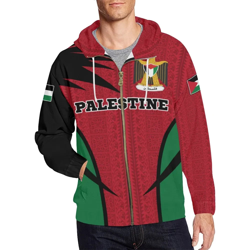 Palestine Hoodie Zip Active RLT13 - Wonder Print Shop