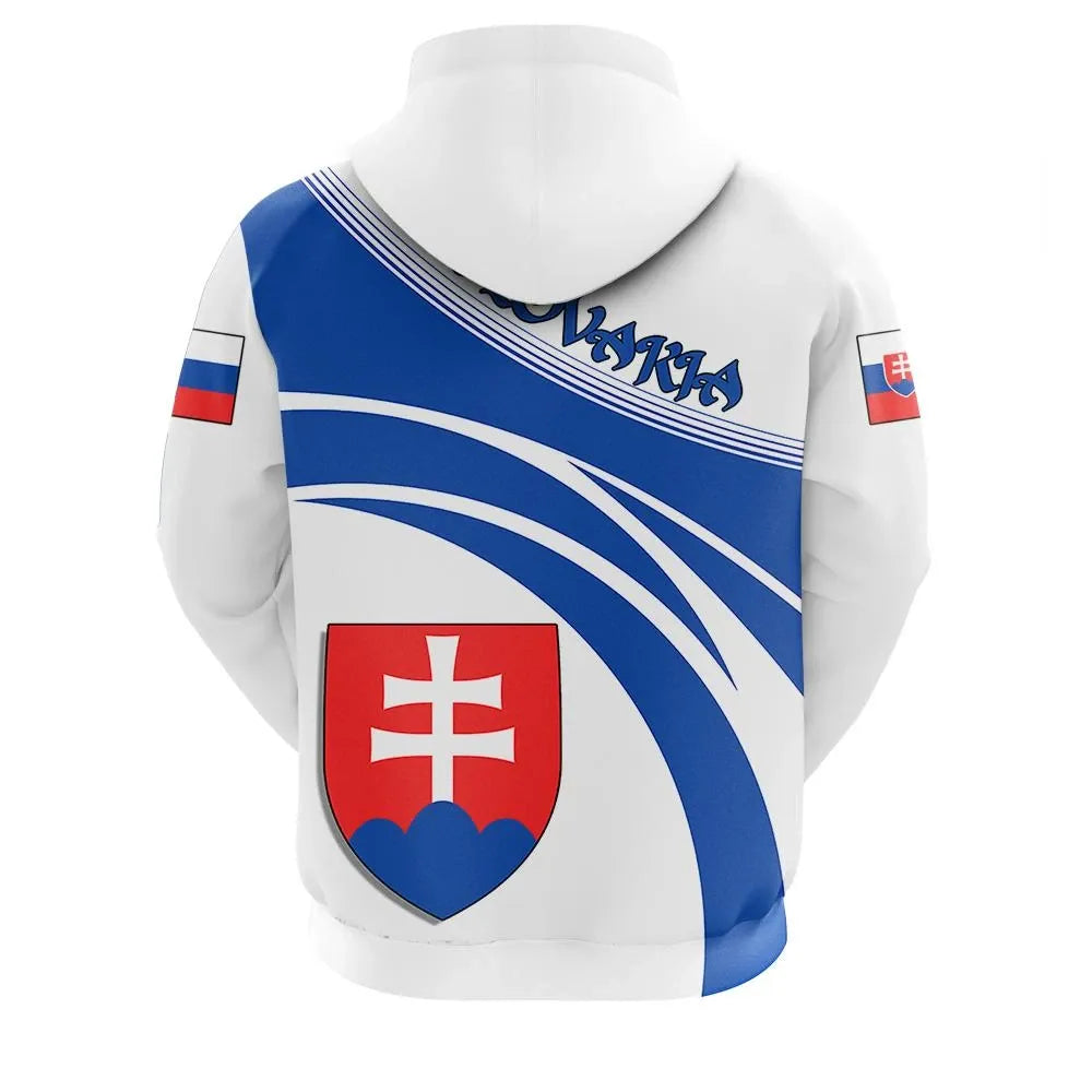 Slovakia Zip Hoodie Coat Of Arms Cricket Style RLT13 - Wonder Print Shop