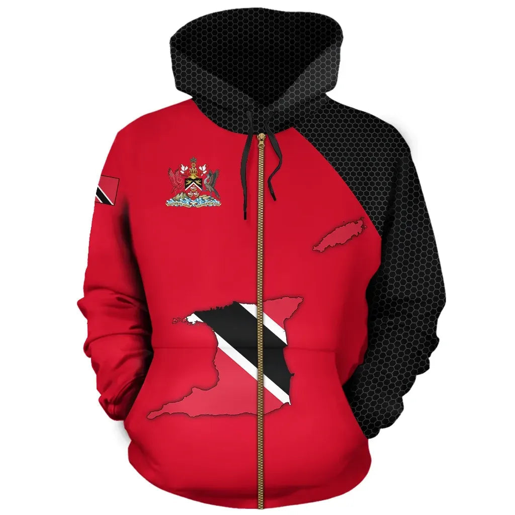 Trinidad and Tobago Map Zip Hoodie RLT6 - Wonder Print Shop