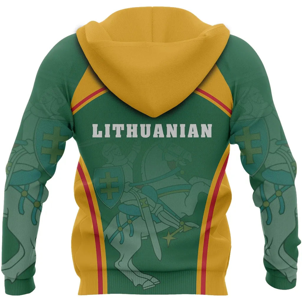 Lithuania Coat Of Arms Zipper Hoodie Sport Style RLT6 - Wonder Print Shop