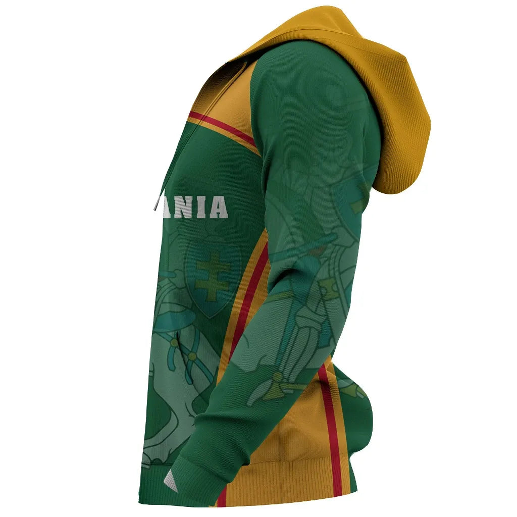 Lithuania Coat Of Arms Zipper Hoodie Sport Style RLT6 - Wonder Print Shop