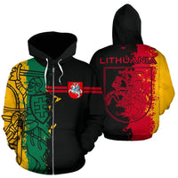 Sport Lithuania Flag Zip Up Hoodie Mystic Style RLT6 - Wonder Print Shop