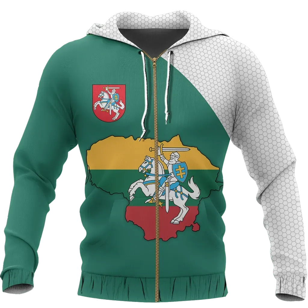 Lithuania Map Special Zipper Hoodie RLT6 - Wonder Print Shop