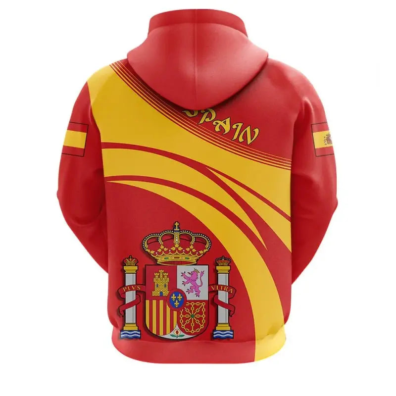 Spain Zip Hoodie Coat Of Arms Cricket Style RLT12 - Wonder Print Shop