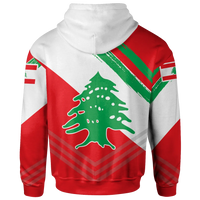 Lebanon Zip Up Hoodie Lebanon Flag24 RLT6 - Wonder Print Shop