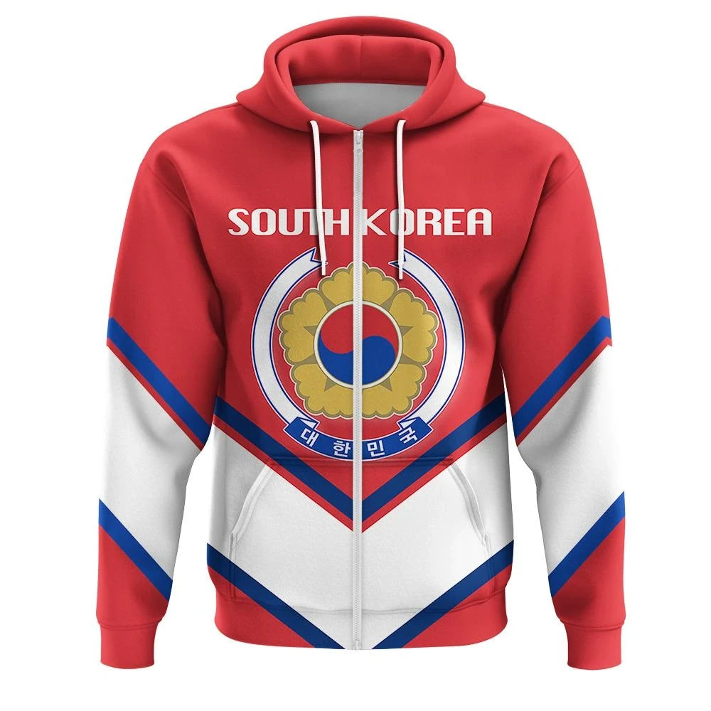 South Korea Zip Hoodie Coat Of Arms Lucian Style RLT8 - Wonder Print Shop