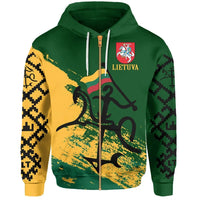 Lithuania Hoodie Lithuanian Tattoo (Zip) RLT6 - Wonder Print Shop