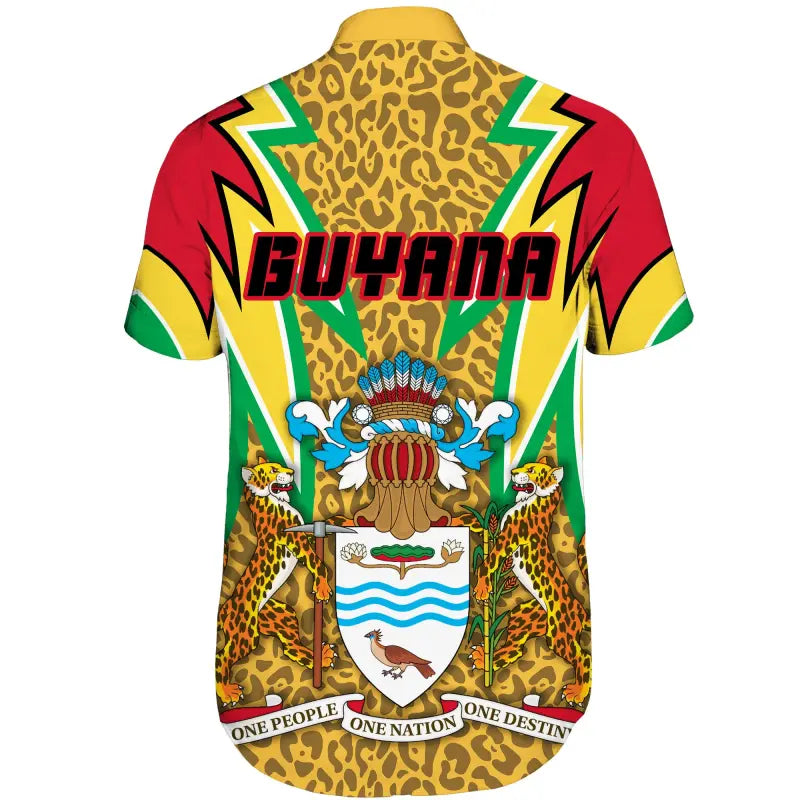 guyana-shorts-sleeve-shirt-jaguars-coat-of-arms