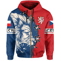 Czech Republic Hoodie Zip Lion Coat Ofrms RLT13 - Wonder Print Shop