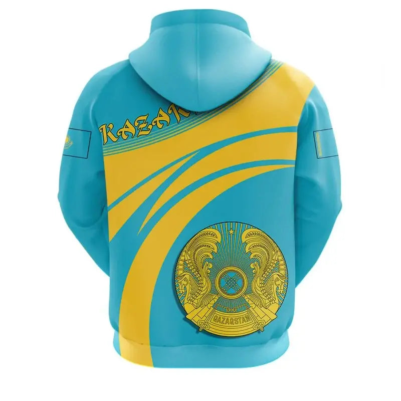 Kazakhstan Coat Of Arms Zip Hoodie Cricket Style RLT8 - Wonder Print Shop
