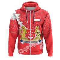 Singapore Christmas Zip Up Hoodie Coat Of Arms X Style RLT13 - Wonder Print Shop