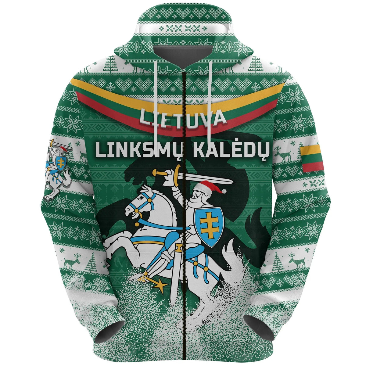Lithuania Christmas Zip Hoodie Simple Vibes Version RLT6 - Wonder Print Shop