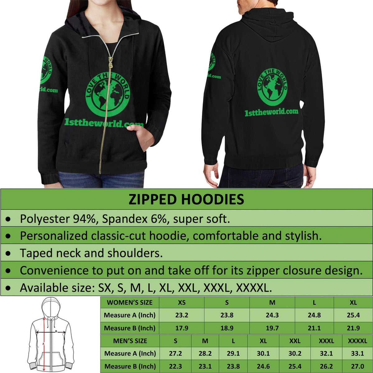 Nicaragua Map Zip Hoodie RLT8 - Wonder Print Shop