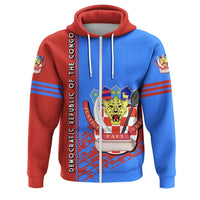 Democratic Republic Of The Congo Coat Of Arms Zip Up Hoodie Quarter Style RLT13 - Wonder Print Shop