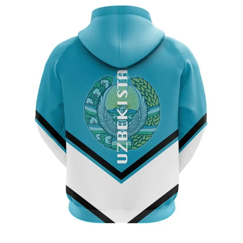 Uzbekistan Zip Hoodie Coat Of Arms Lucian Style RLT12 - Wonder Print Shop