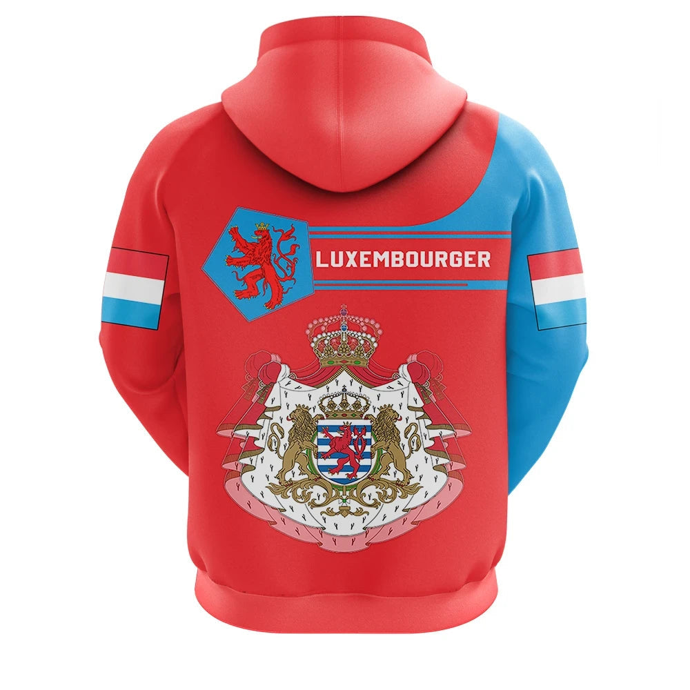 Luxembourg Coat Of Arms Zip Up Hoodie Simple Style8 RLT6 - Wonder Print Shop