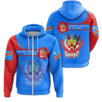 Democratic Republic Of The Congo Coat Of Arms Zip Up Hoodie Simple Style RLT13 - Wonder Print Shop