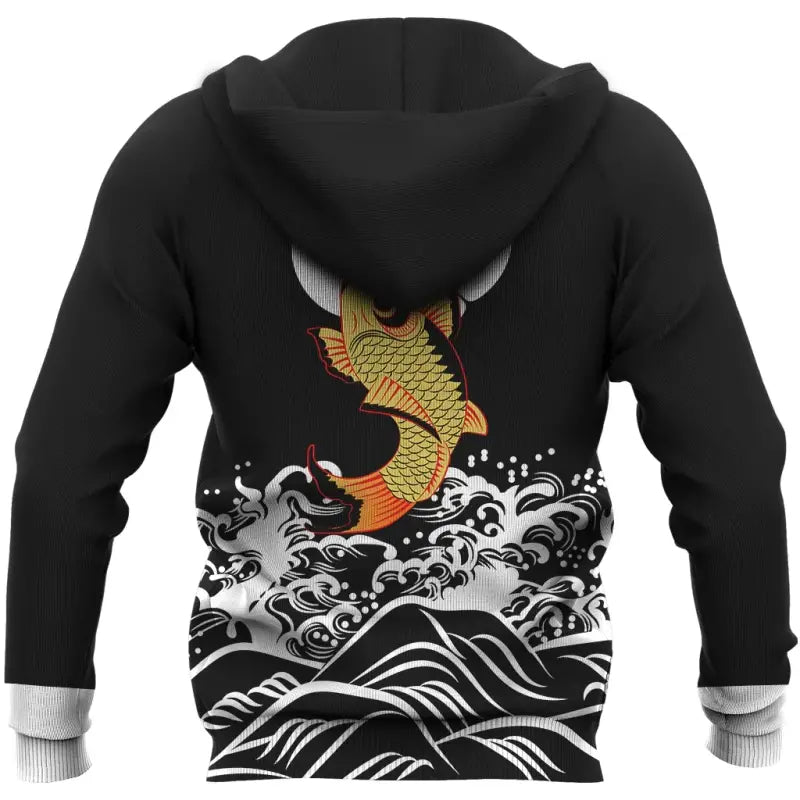 The Golden Koi Fish Zipper Hoodie RLT8 - Wonder Print Shop