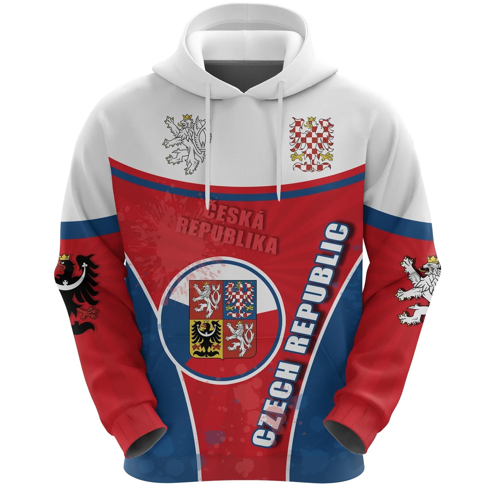 Czech Republic Zip Hoodie Circle Stripes Flag Version Lion RLT13 - Wonder Print Shop