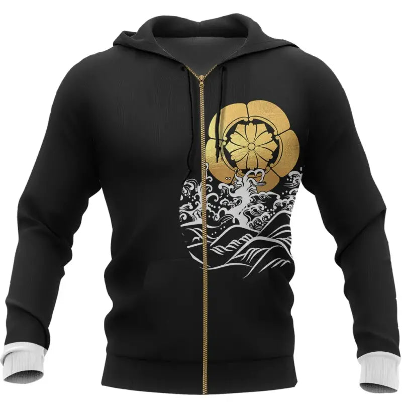The Golden Koi Fish Zipper Hoodie RLT8 - Wonder Print Shop