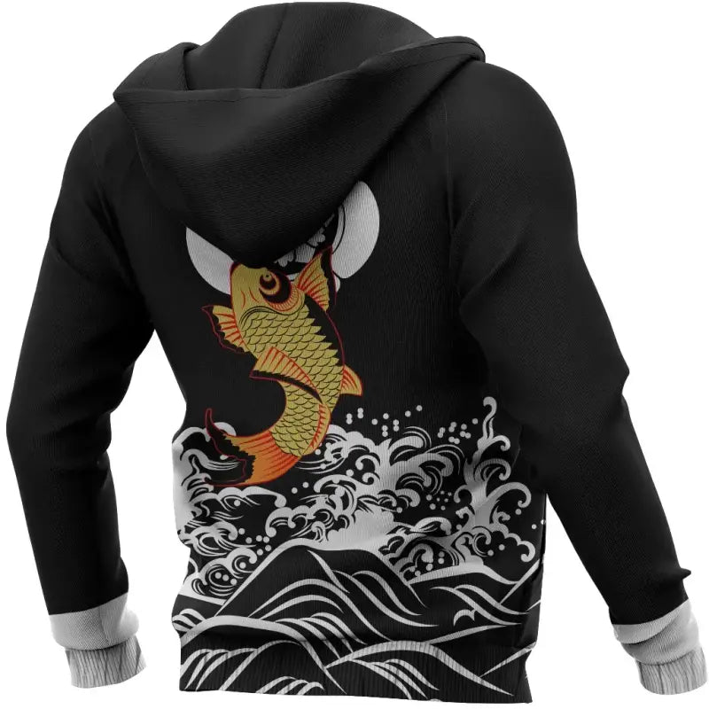 The Golden Koi Fish Zipper Hoodie RLT8 - Wonder Print Shop