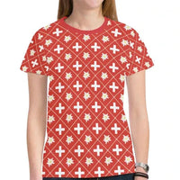 Switzerland T Shirt Switzerland Flag Pattern RLT13 - Wonder Print Shop