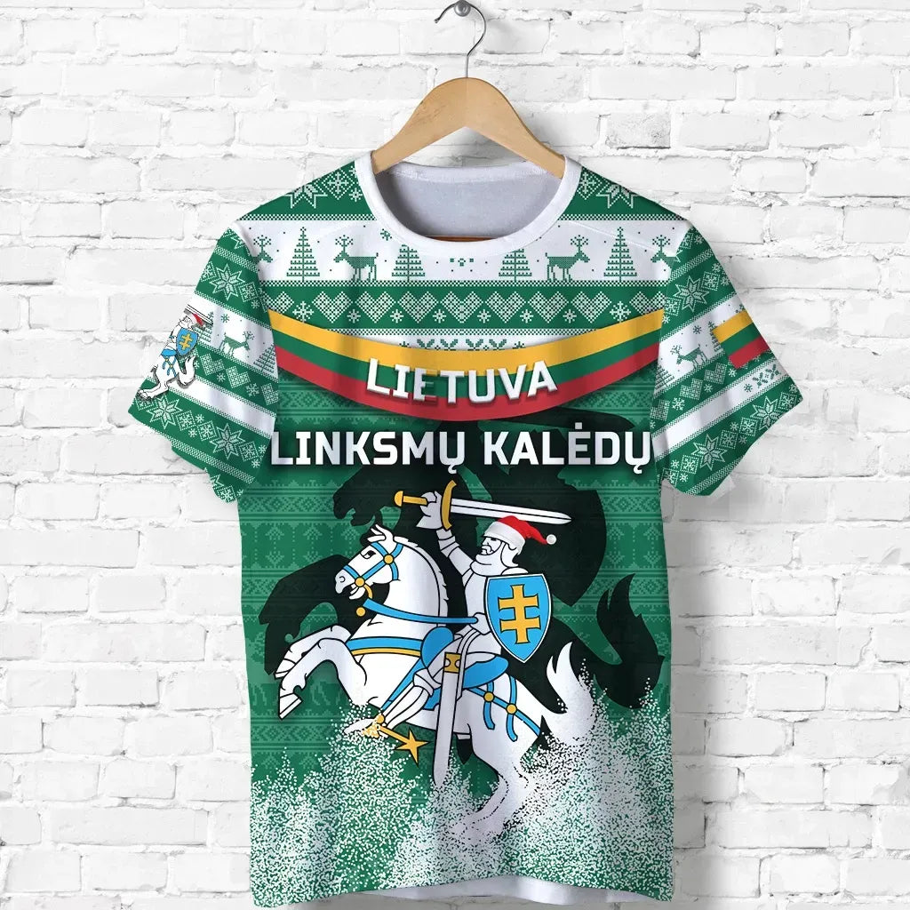 Lithuania Christmas T Shirt Simple Vibes Version RLT6 - Wonder Print Shop