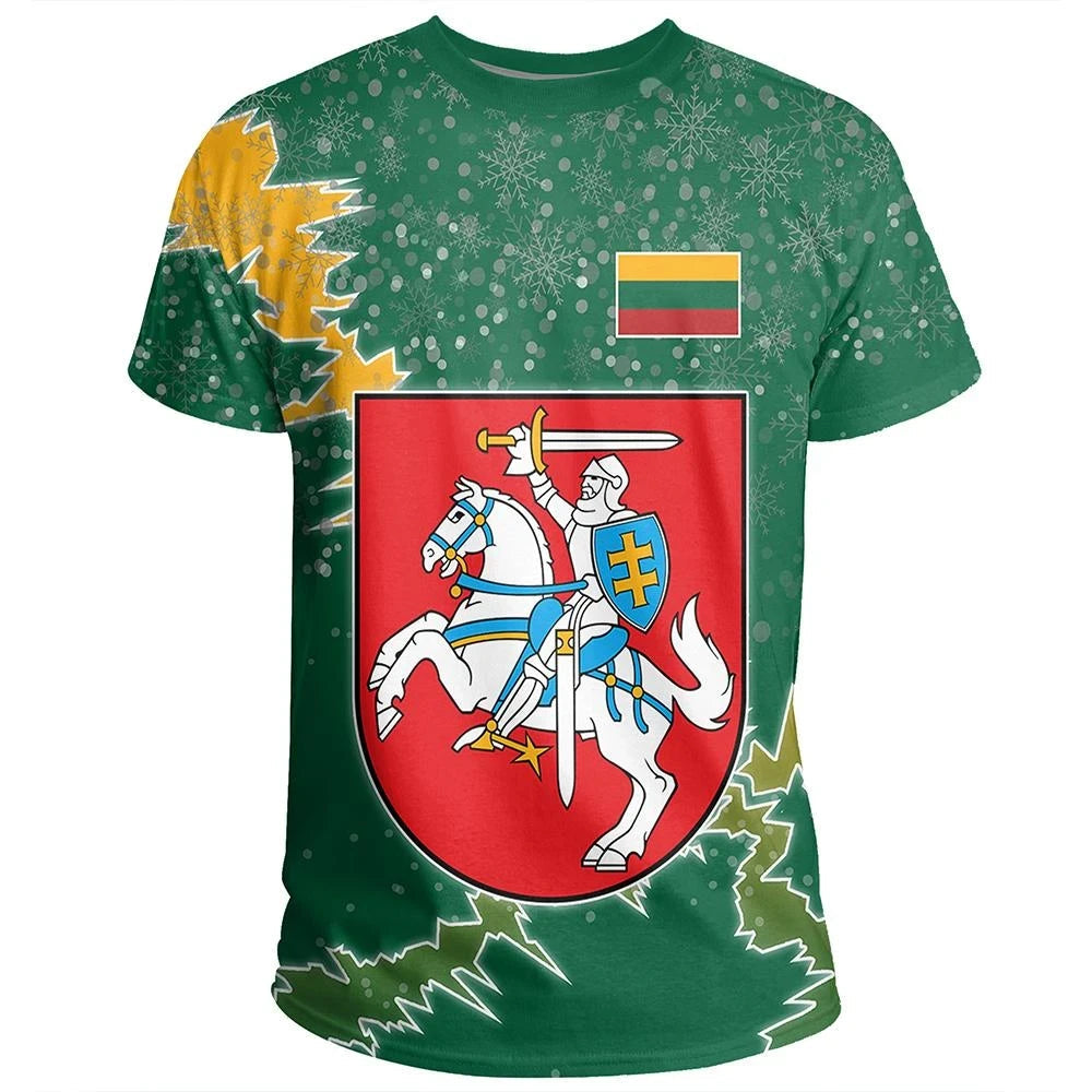 Lithuania Christmas Coat Of Arms T Shirt X Style8 RLT6 - Wonder Print Shop