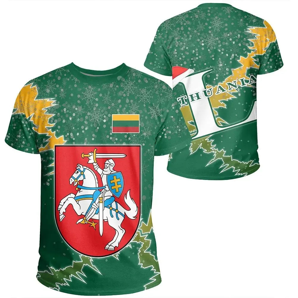 Lithuania Christmas Coat Of Arms T Shirt X Style8 RLT6 - Wonder Print Shop