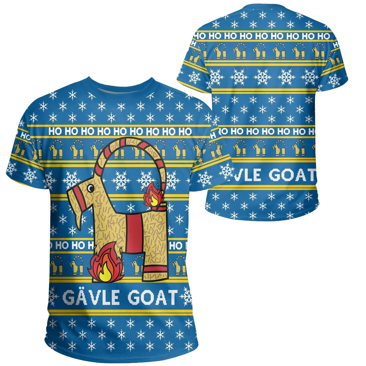 Gavle Goat Sweden T Shirt Swedish Yule Goat Blue RLT7 - Wonder Print Shop