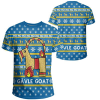Gavle Goat Sweden T Shirt Swedish Yule Goat Blue RLT7 - Wonder Print Shop