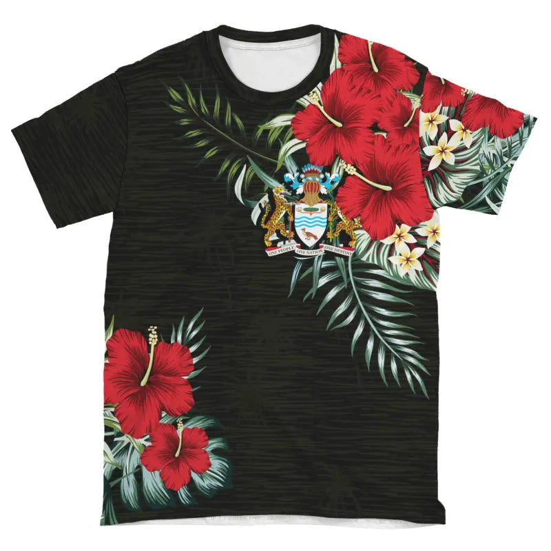 Guyana T Shirt Hibiscus RLT8 - Wonder Print Shop