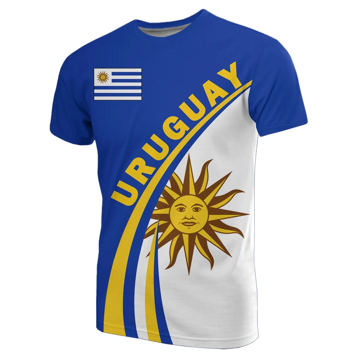 Uruguay Coat Of Arms Up Style T Shirt RLT6 - Wonder Print Shop