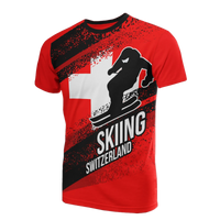 Switzerland T Shirt Switzerland Skiing RLT13 - Wonder Print Shop