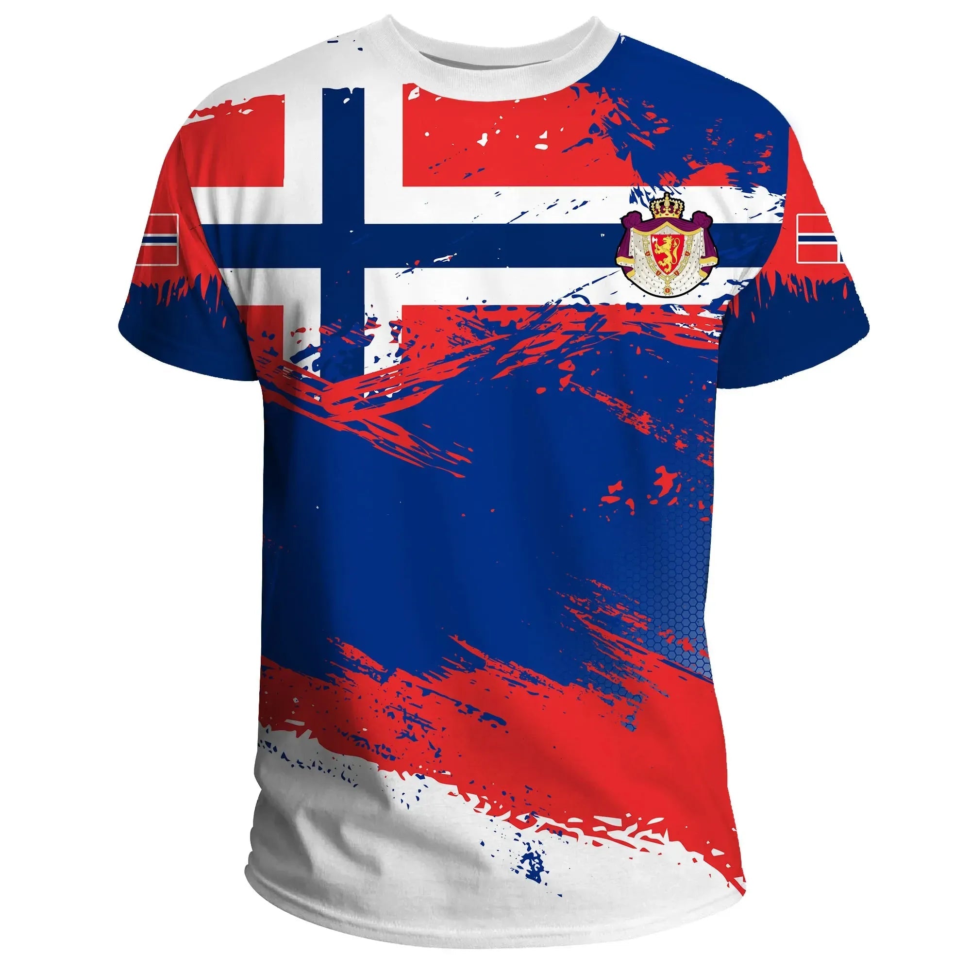 Norway T Shirt Norway Flag Brush RLT7 - Wonder Print Shop