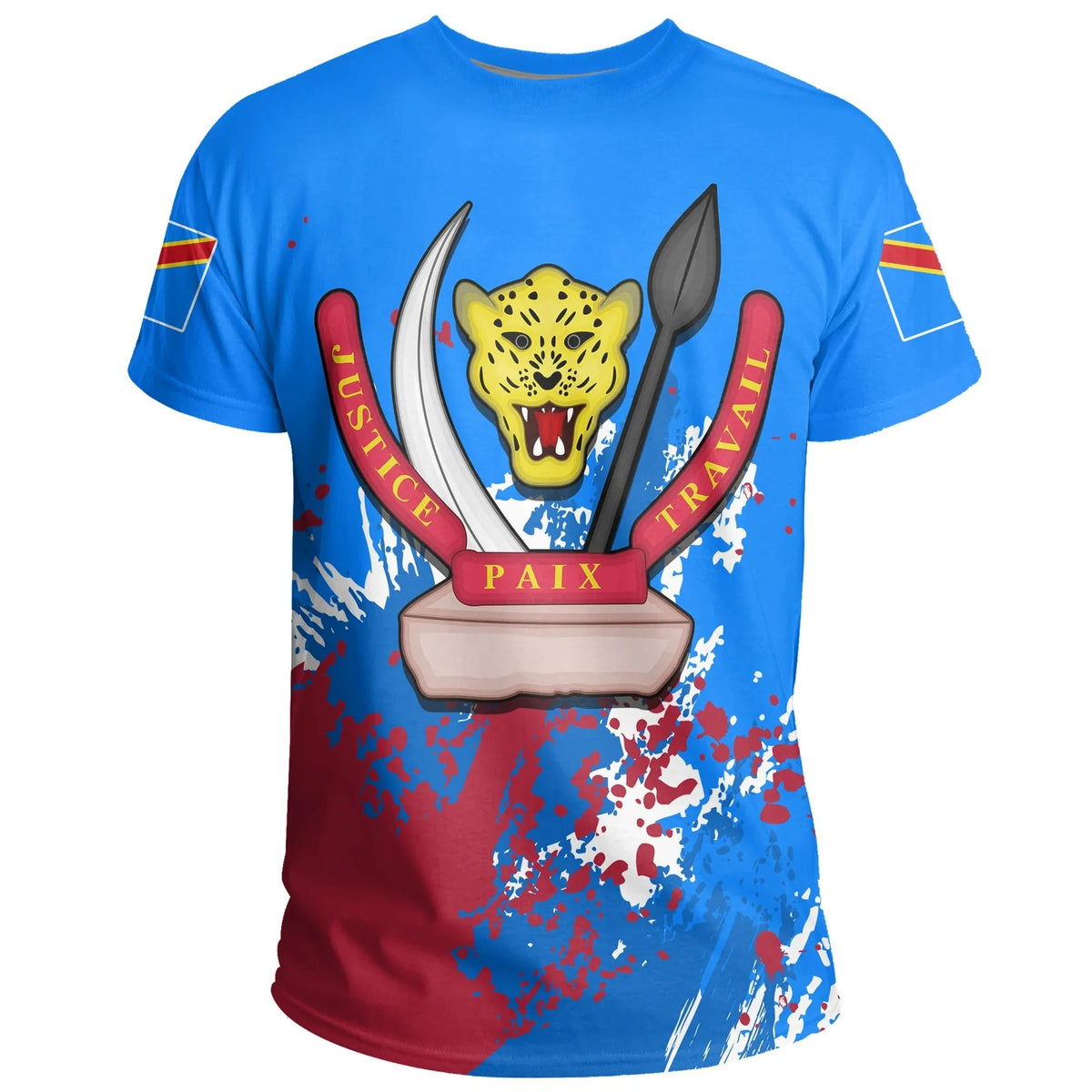 Democratic Reppublic Of Congo Coat Of Arms T Shirt Spaint Style RLT13 - Wonder Print Shop