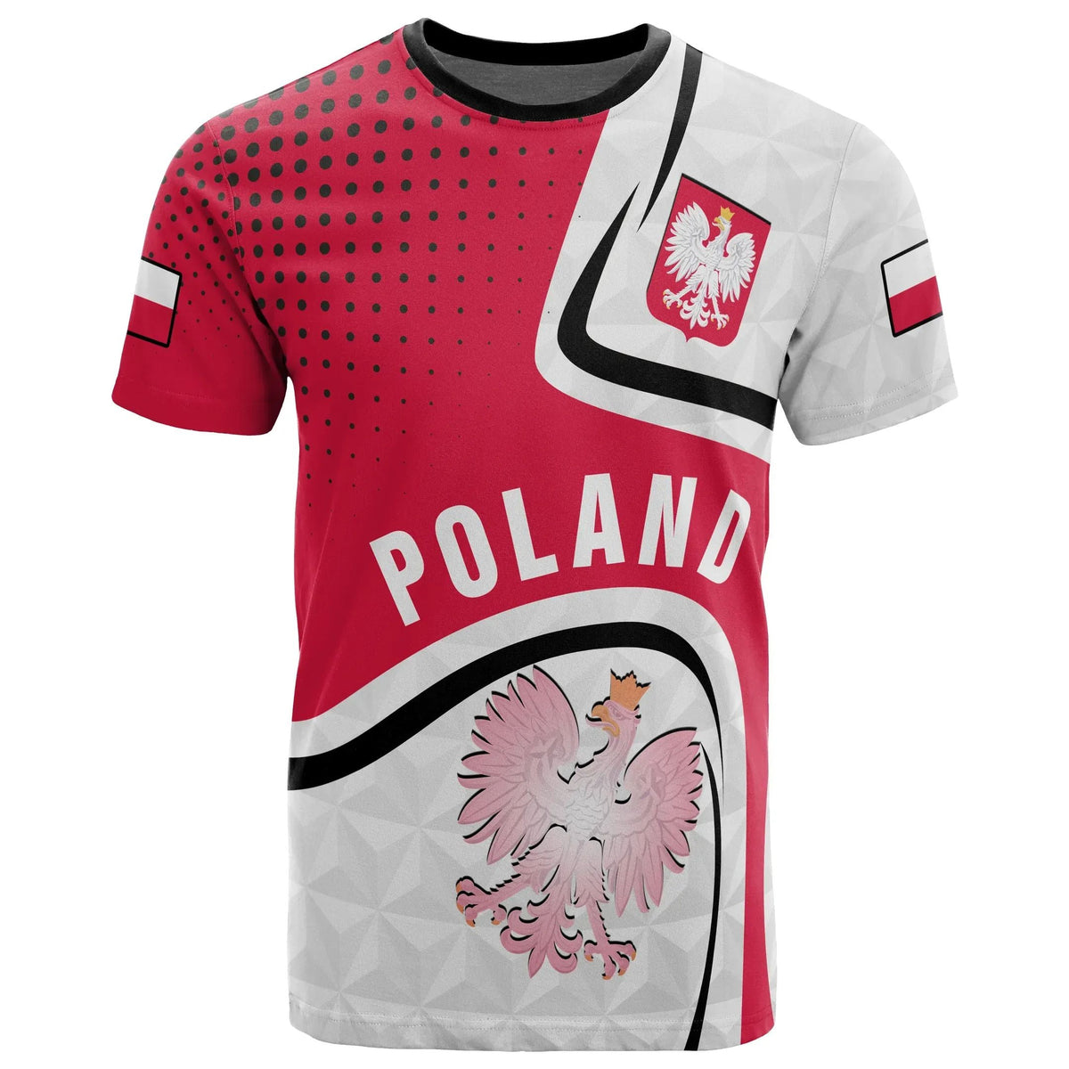 Polska Poland T Shirt Poland Coat Of Arms RLT7 - Wonder Print Shop