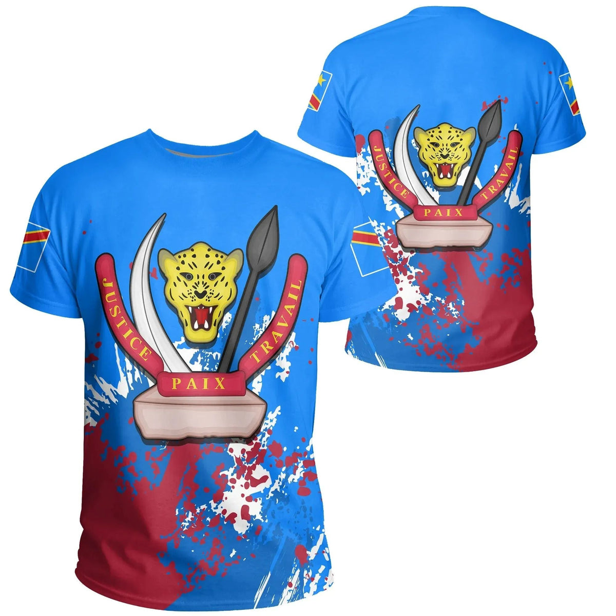 Democratic Reppublic Of Congo Coat Of Arms T Shirt Spaint Style RLT13 - Wonder Print Shop