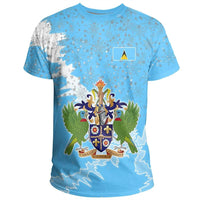 Saint Lucia Christmas Coat Of Arms T Shirt X Style8 RLT6 - Wonder Print Shop