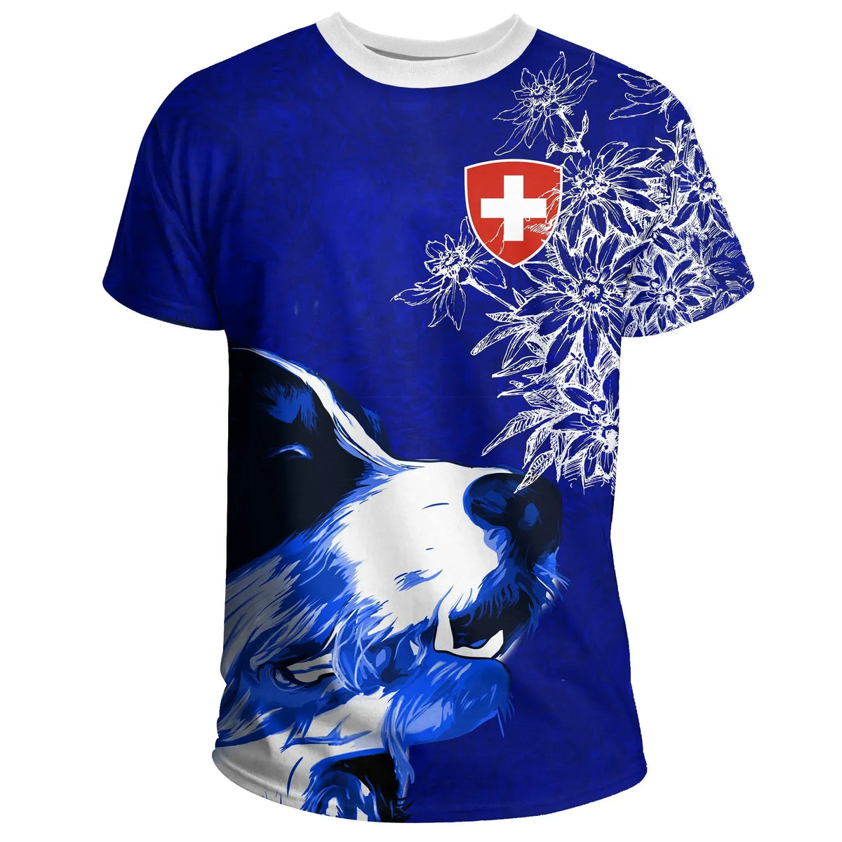 Switzerland T Shirt Bernese Mountain Dog and Edelweiss RLT13 - Wonder Print Shop