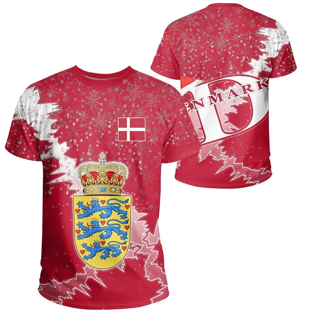 Denmark Christmas Coat Of Arms T Shirt X Style RLT13 - Wonder Print Shop