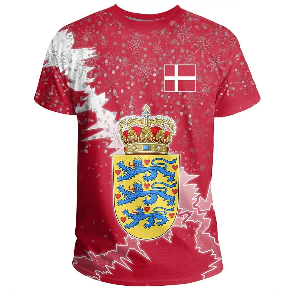 Denmark Christmas Coat Of Arms T Shirt X Style RLT13 - Wonder Print Shop