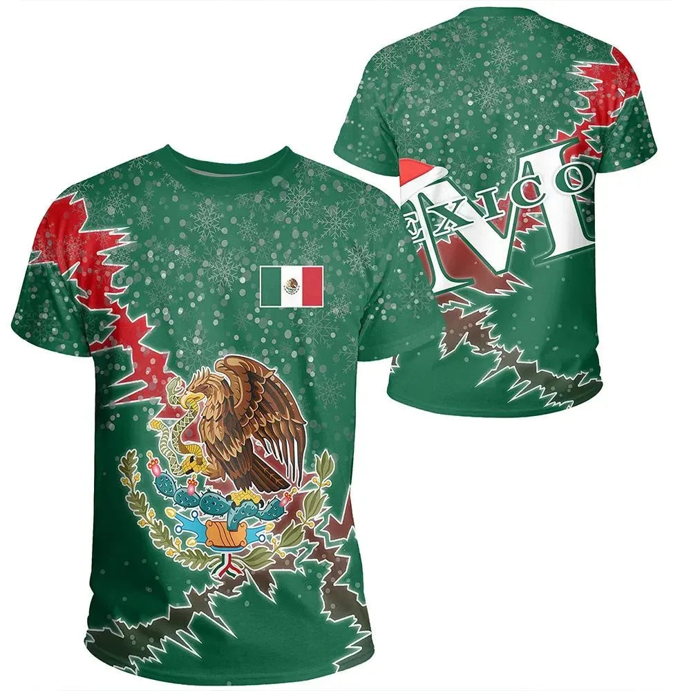 Christmas Mexico T Shirt Coat Of Arms X Style RLT13 - Wonder Print Shop