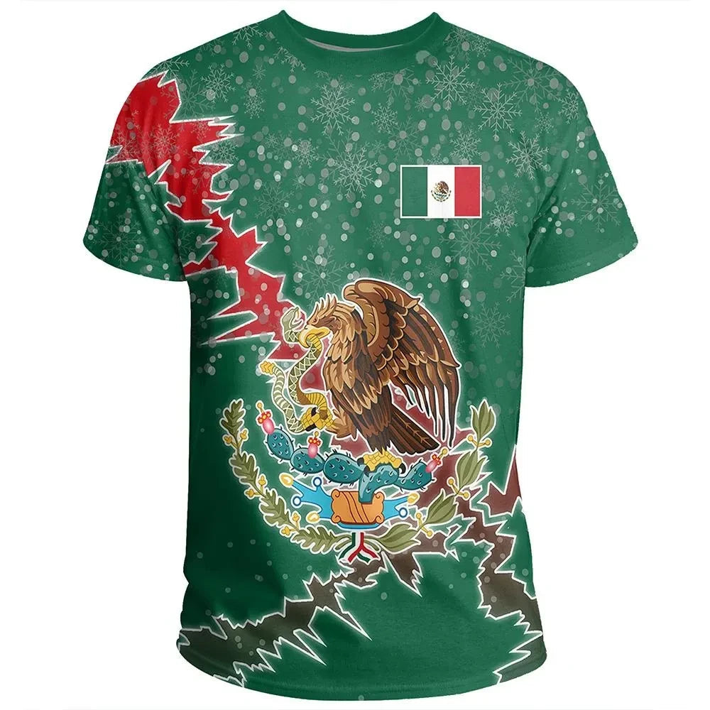 Christmas Mexico T Shirt Coat Of Arms X Style RLT13 - Wonder Print Shop