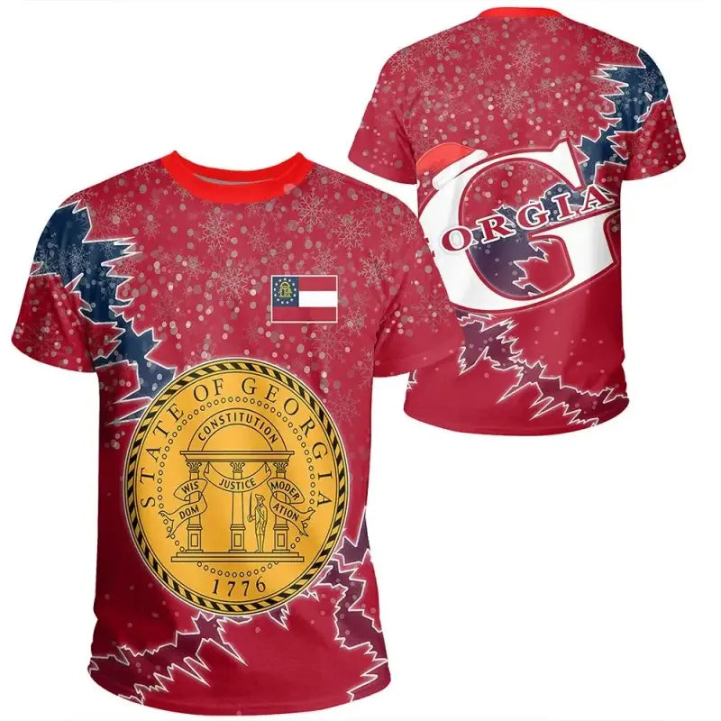Georgia Christmas Coat Of Arms T Shirt X Style RLT12 - Wonder Print Shop