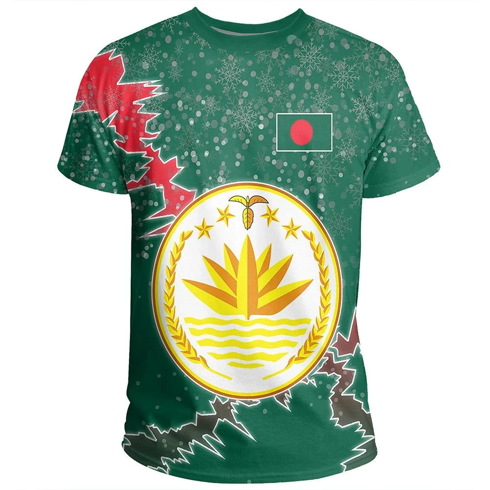 Bangladesh Christmas Coat Of Arms T Shirt X Style RLT6 - Wonder Print Shop