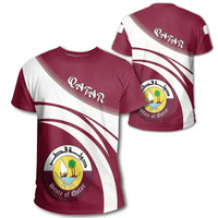 Qatar Coat Of Arms T Shirt Cricket Style RLT12 - Wonder Print Shop