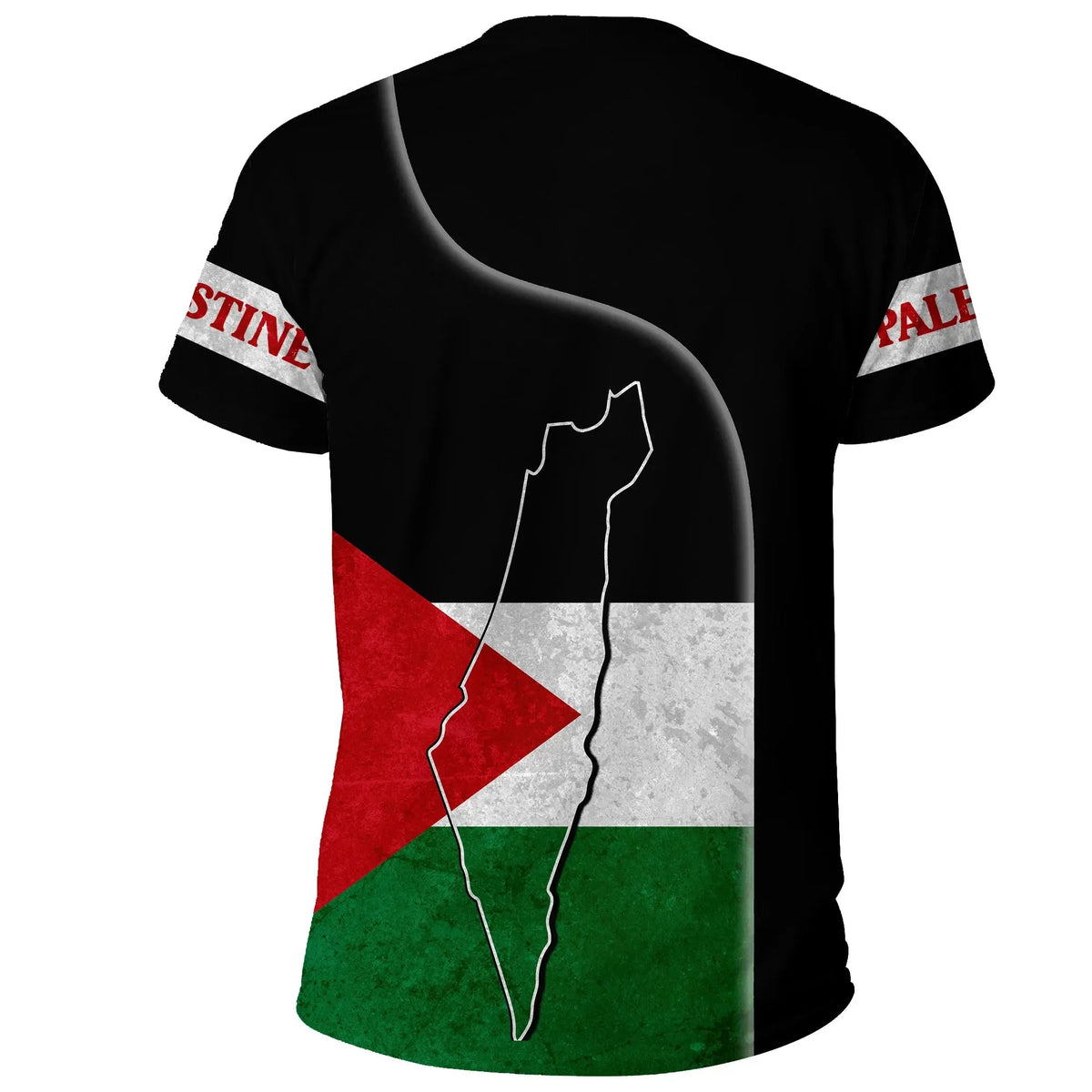 Palestine Flag T Shirt Coat Of Arms RLT13 - Wonder Print Shop