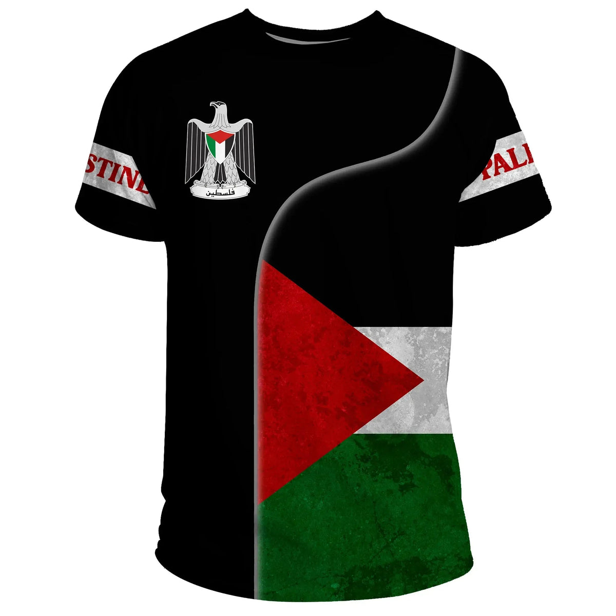 Palestine Flag T Shirt Coat Of Arms RLT13 - Wonder Print Shop