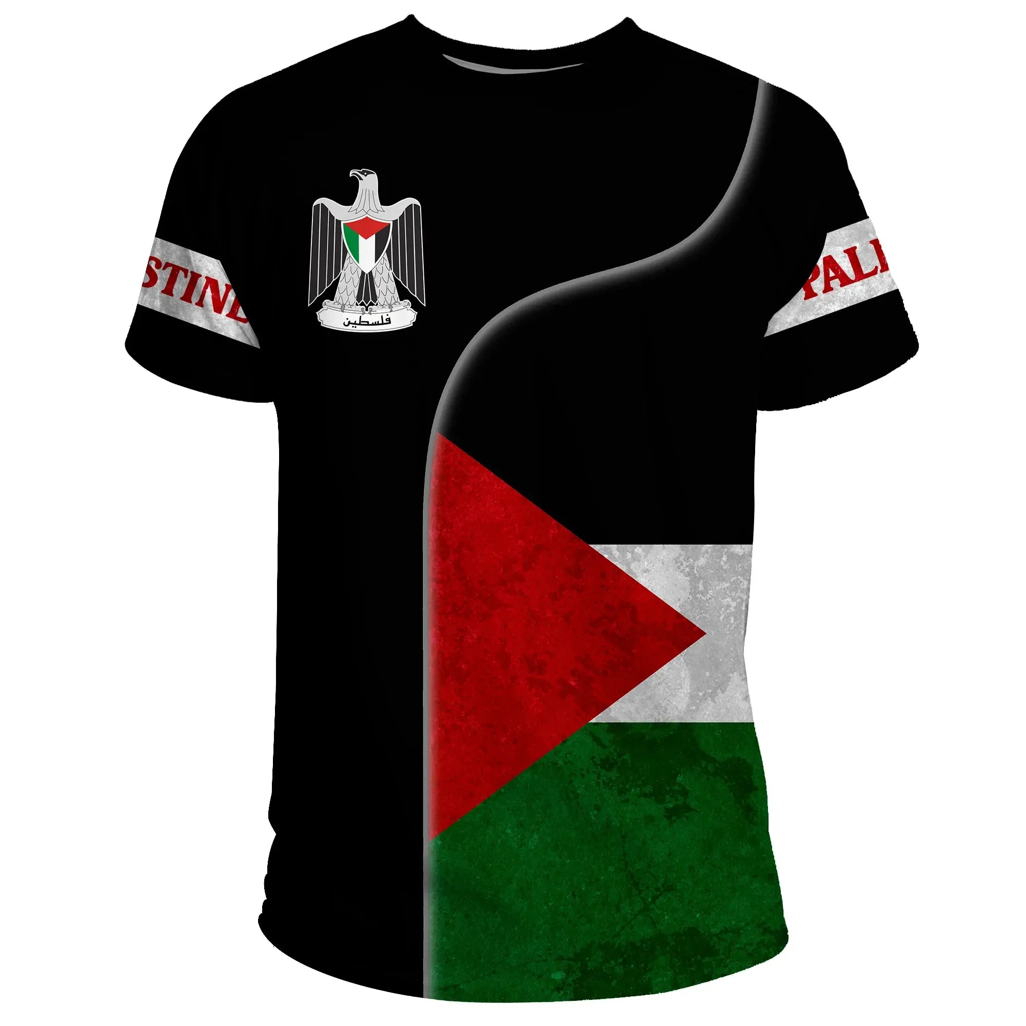 Palestine Flag T Shirt Coat Of Arms RLT13 - Wonder Print Shop
